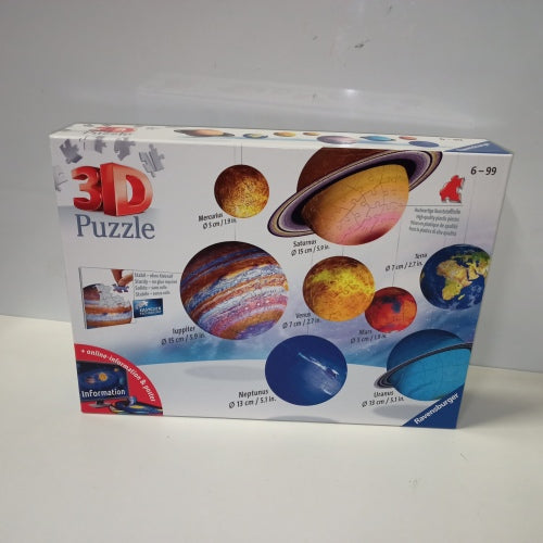 Ecost Customer Return Ravensburger 11668 planetary system 3D puzzle for children from 7 years, 8 puz