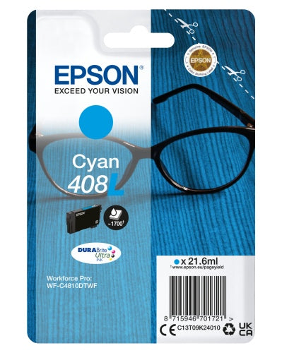 Epson 408L (C13T09K24010) Ink Cartridge, Cyan