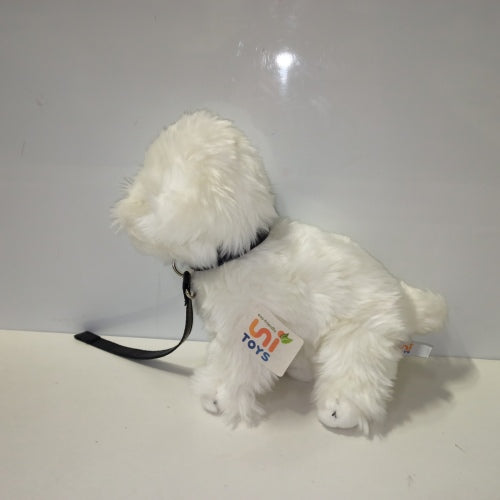 Ecost Customer Return Uni-Toys - Maltese (with a leash) - 26 cm (length) - Plush dog, pet - plush to