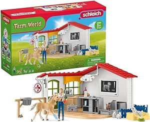 Ecost Customer Return Schleich 42502 Farm World game set, Veterinary Practice with Pets for Children