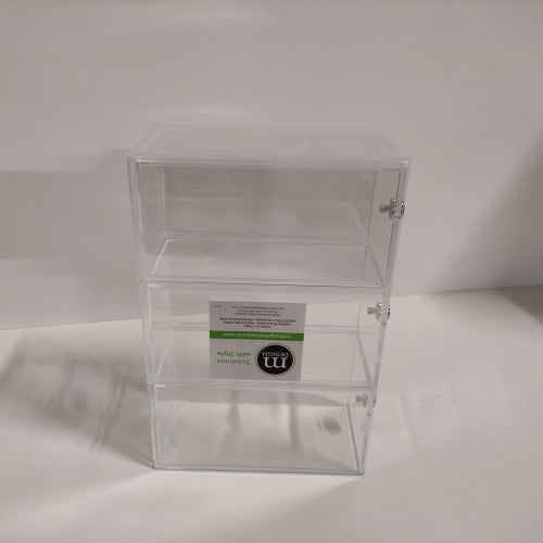 Ecost customer return mDesign Kitchen Organiser with Three Drawers  Storage Box for Tea Bags, Coffe