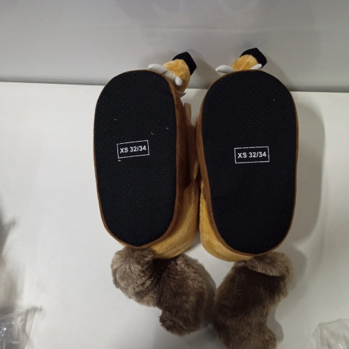 Ecost Customer Return Ice Age 5 Collision Ahead Scrat 3D Slippers Licensed Product, Brown/Beige