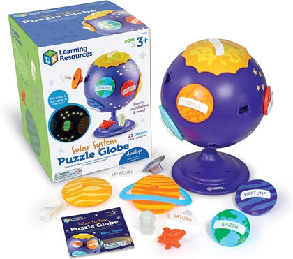 Ecost Customer Return Learning Resources Solar System Puzzle Globe Space Toys for Toddlers, STEM Toy