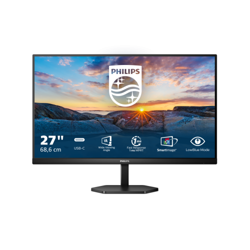 Philips 3000 Series LED Monitor 27inch 1920 x1080 75Hz IPS 300 cd/m2 1 ms HDMI USB-C Speakers, Black