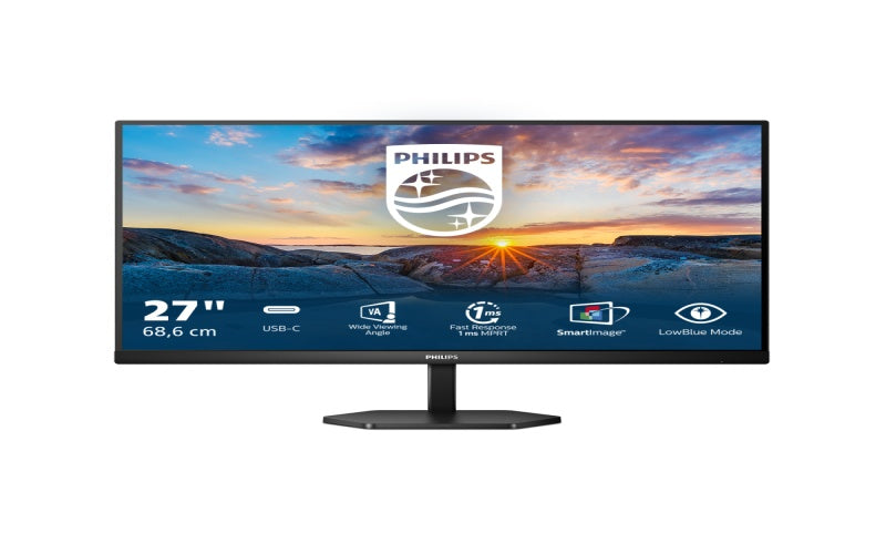 Philips 3000 Series LED Monitor 27inch 1920 x1080 75Hz IPS 300 cd/m2 1 ms HDMI USB-C Speakers, Black