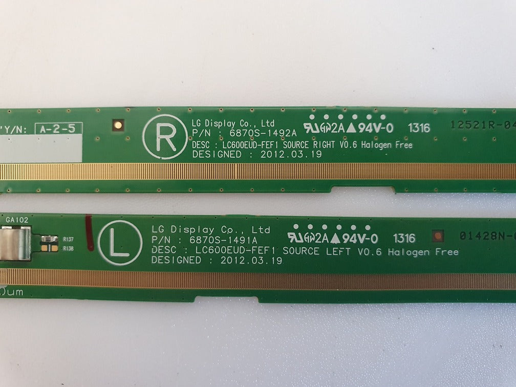 LCD Panels 6870S-1491A 6870S-1492A Philips 60PFL6008K/12