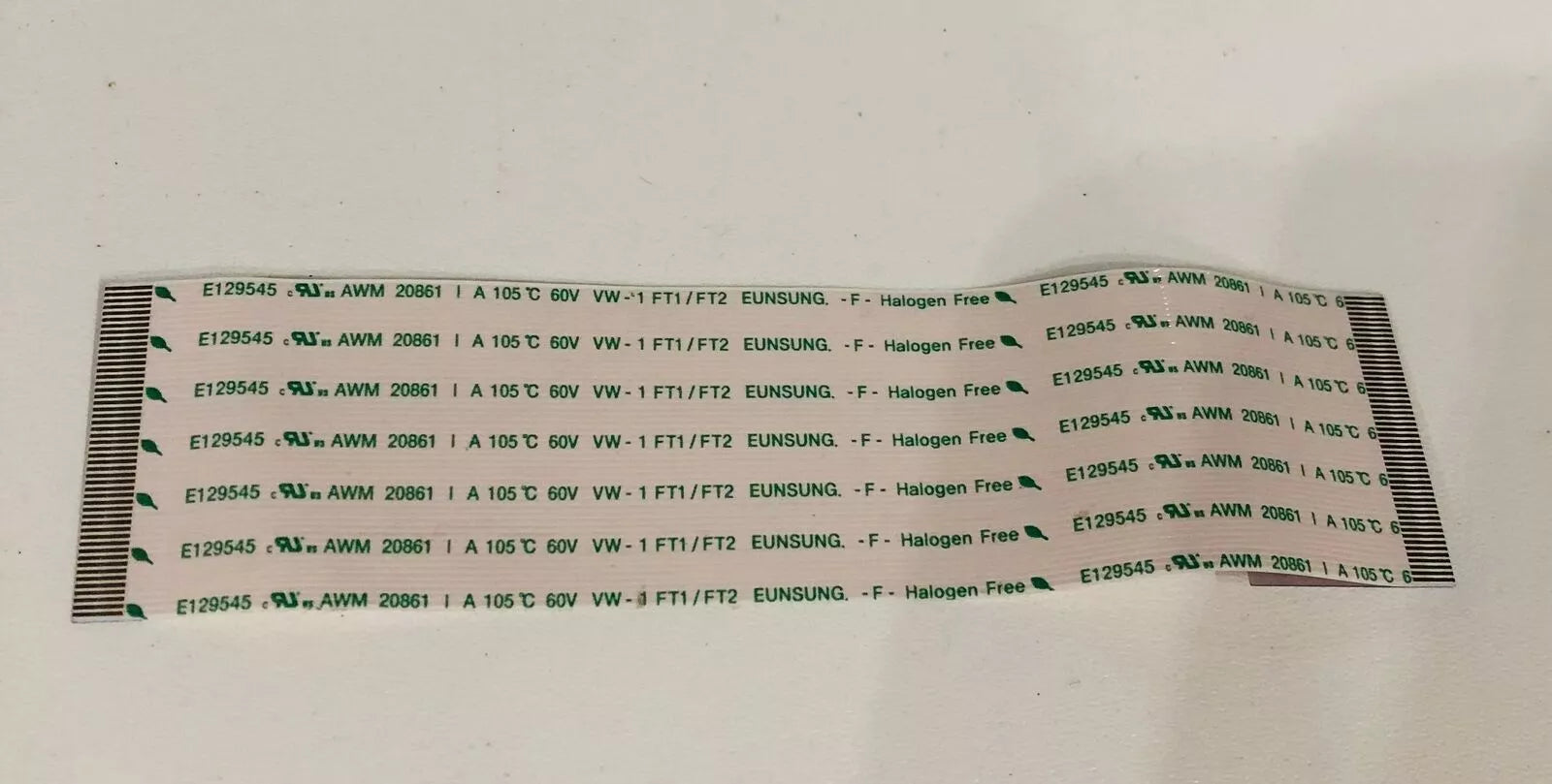 EUNSUNG - F - HALOGEN FREE E129545 AWM 20861 A 105C 60V VW-1 FT1/FT2 CABLE (10 CM LENGTH, 2.6 CM WIDTH)