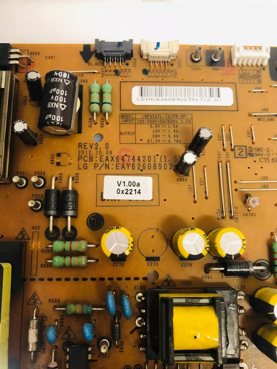 Kit Riparazione Alimentatore LG 42LS345T: 9 Pezzi Con Istruzioni (EAY62713701, EAX64770201)