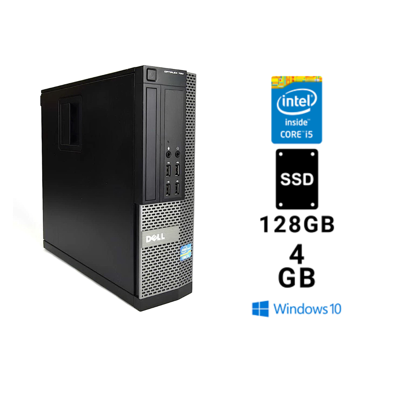 Dell Optiplex 980 / i5-650 3.2 GHz/ Ram 4 GB/ 128 GB SSD/ Intel HD Graphics/ Win 10/No DVD