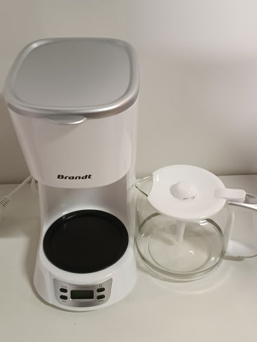 Ecost Customer Return, Brandt CAF1318ES Electric Filter Coffee Maker - Capacity 18 Cups - Tank - Gla