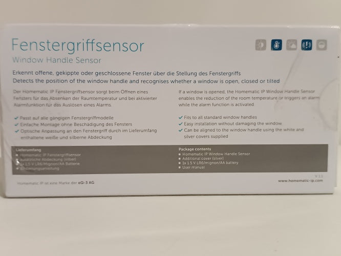 Ecost customer return Homematic IP Window handle sensor  Smart window monitoring, 142800A0