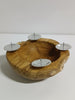 Ecost customer return Ambientehome Advent Wreath Advent Bowl Teak Round Approx. 20  25 cm Root Bowl