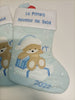 Ecost Heart's Sign Babys First Christmas Stockings Blue - Spanish