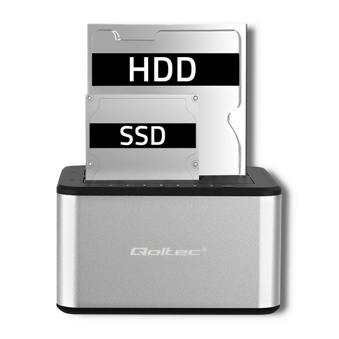 Qoltec 2x HDD / SSD docking station | 2.5 "/3.5" SATA | USB 3.0 | Clonning