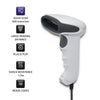 Qoltec Laser scanner 1D | CCD | USB | White