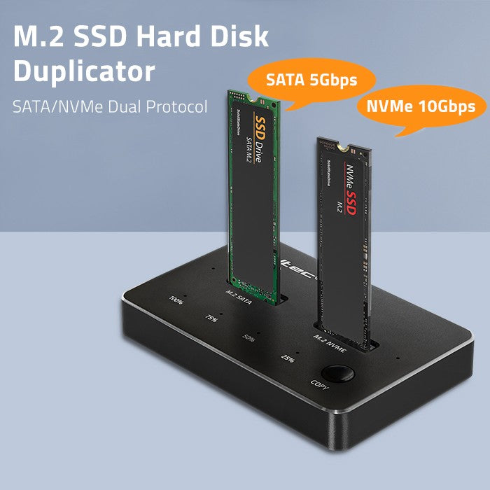 Qoltec M.2 SSD drive docking station | NVMe | SATA | USB-C | DUAL 2 x 2TB