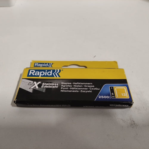 Ecost customer return Rapid 11830726 PRO 13 13/6mm Fineline Staples (Box of 2500)