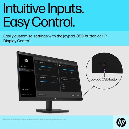 HP V24v G5 Monitor 23.8'' VA FHD 1920x1080, 5 ms, 250 cd/m2, 75 Hz, Juoda