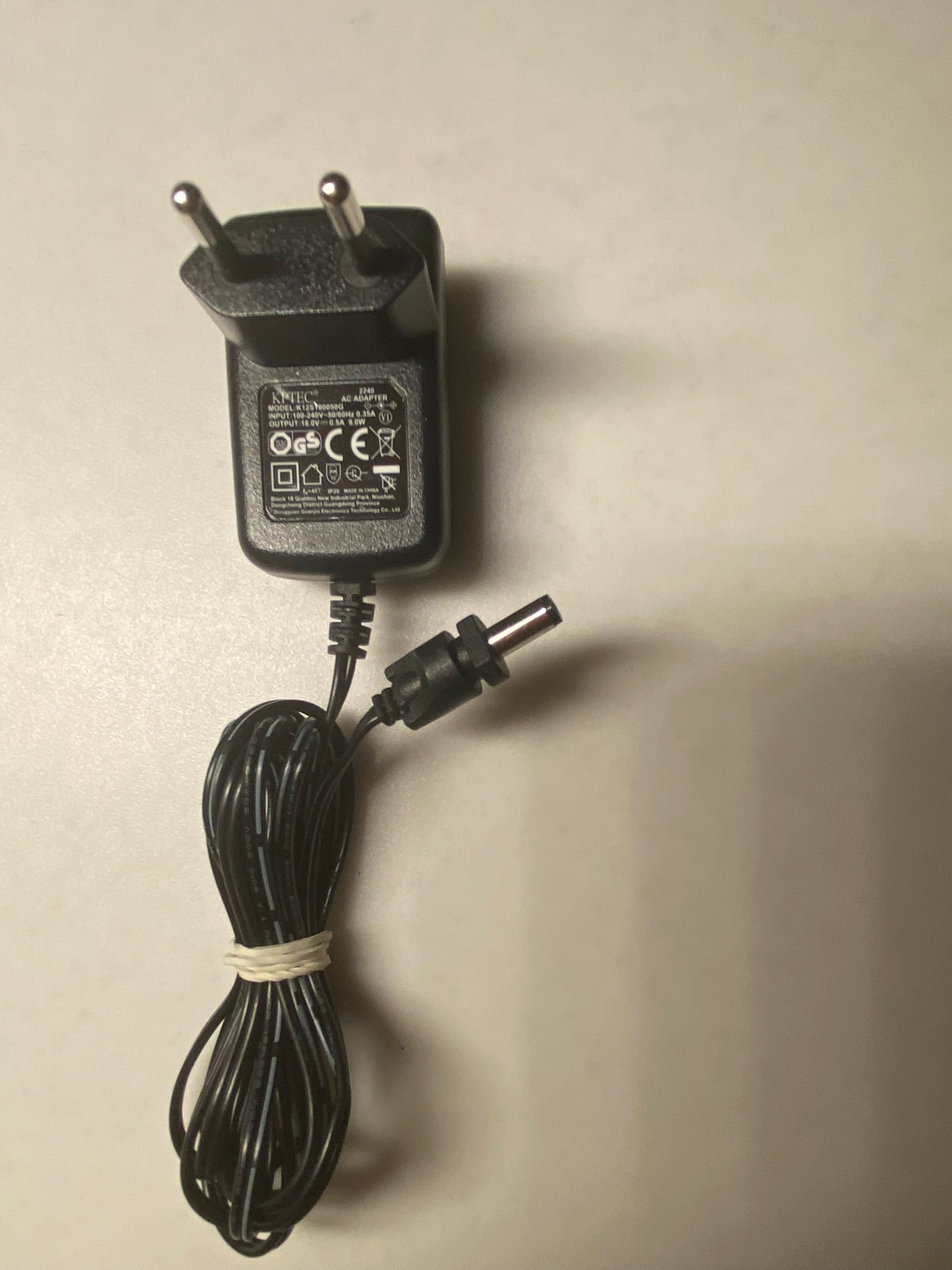 K12S180050G AC Adapter - 18V 0.5A 9W