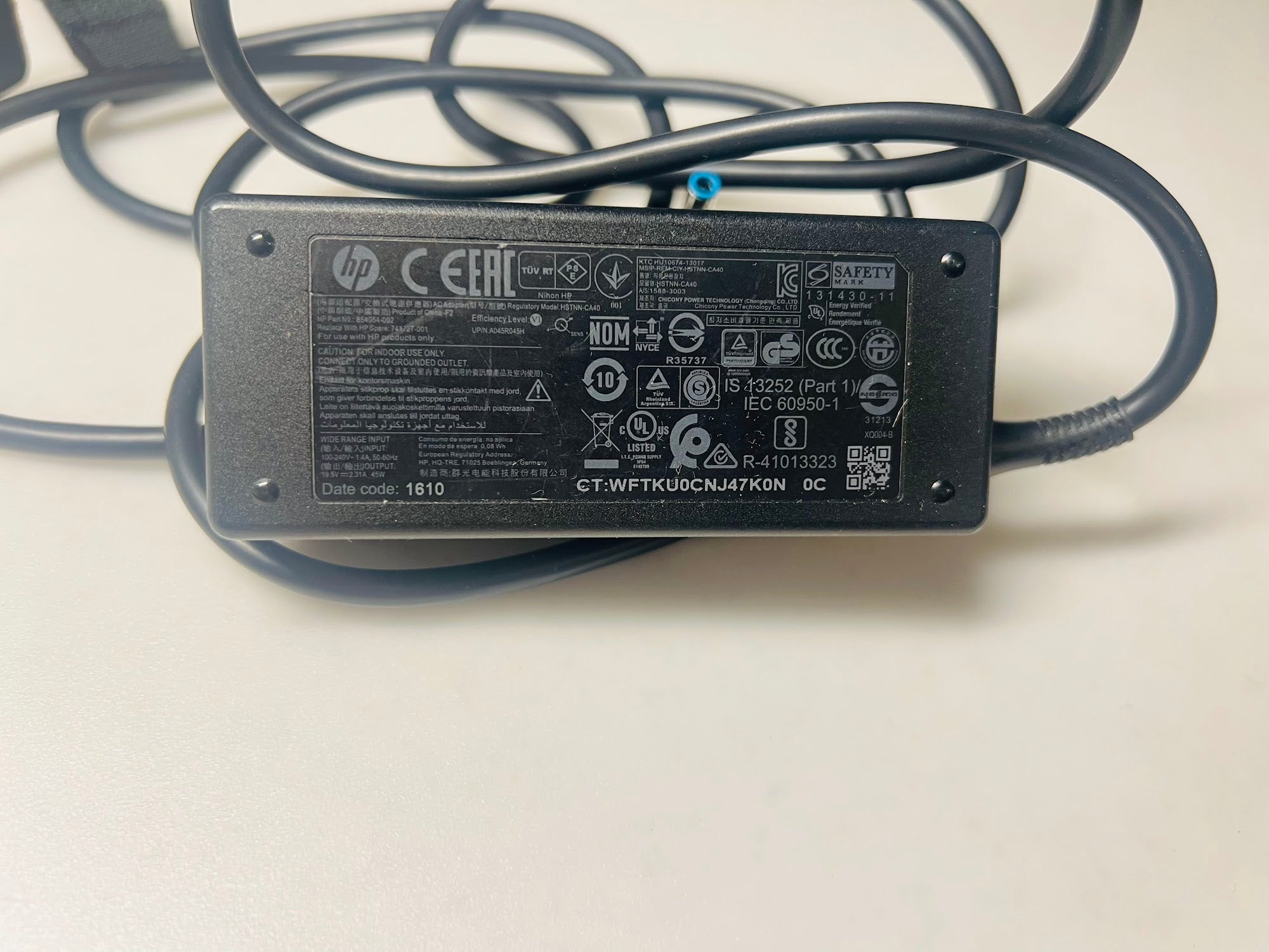 HP HSTNN-CA40 Adapter - 854054-002 19.5V 2.31A 45W