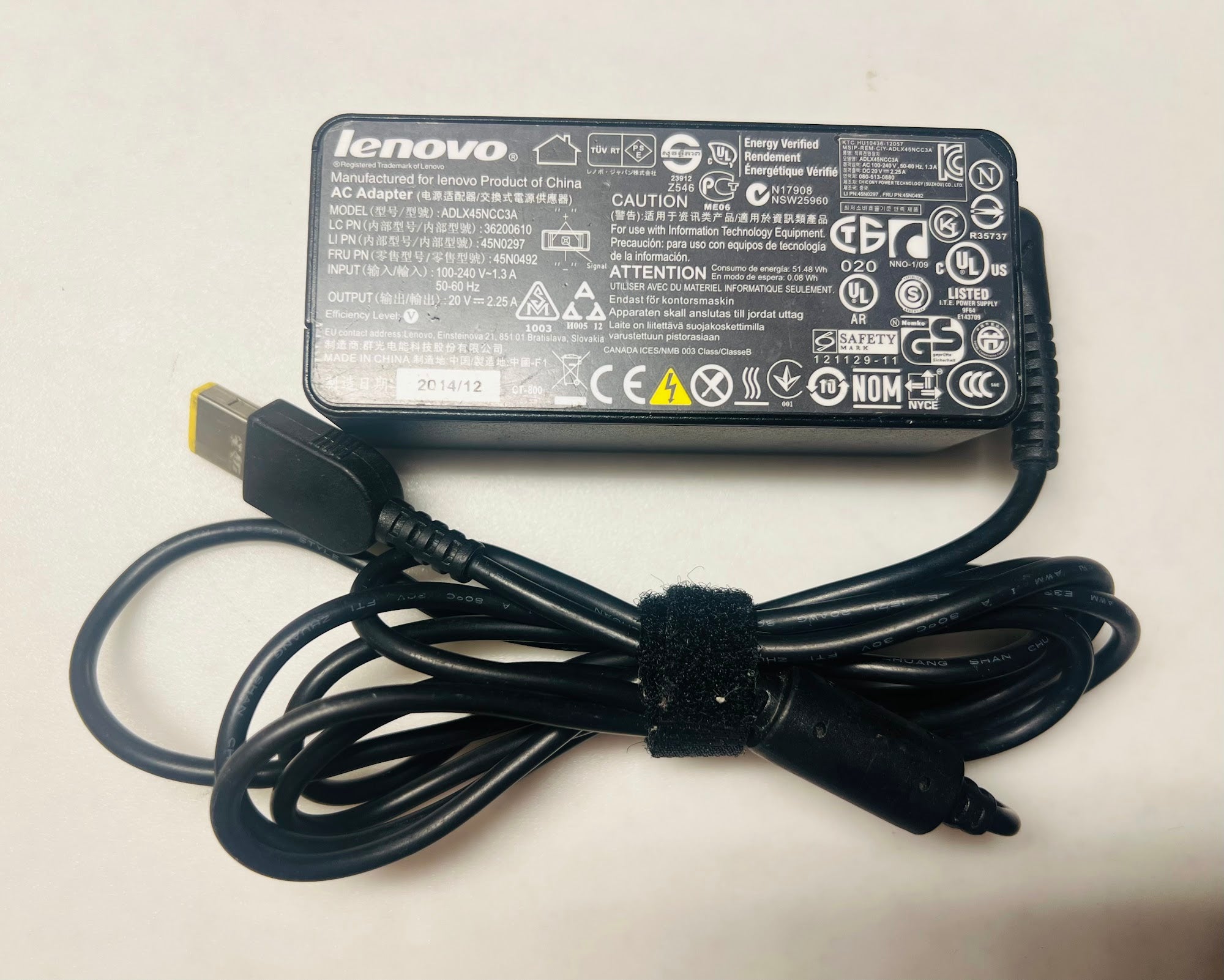 Lenovo ADLX45NCC3A Adapter - 45N0297 20V 2.25A 45W