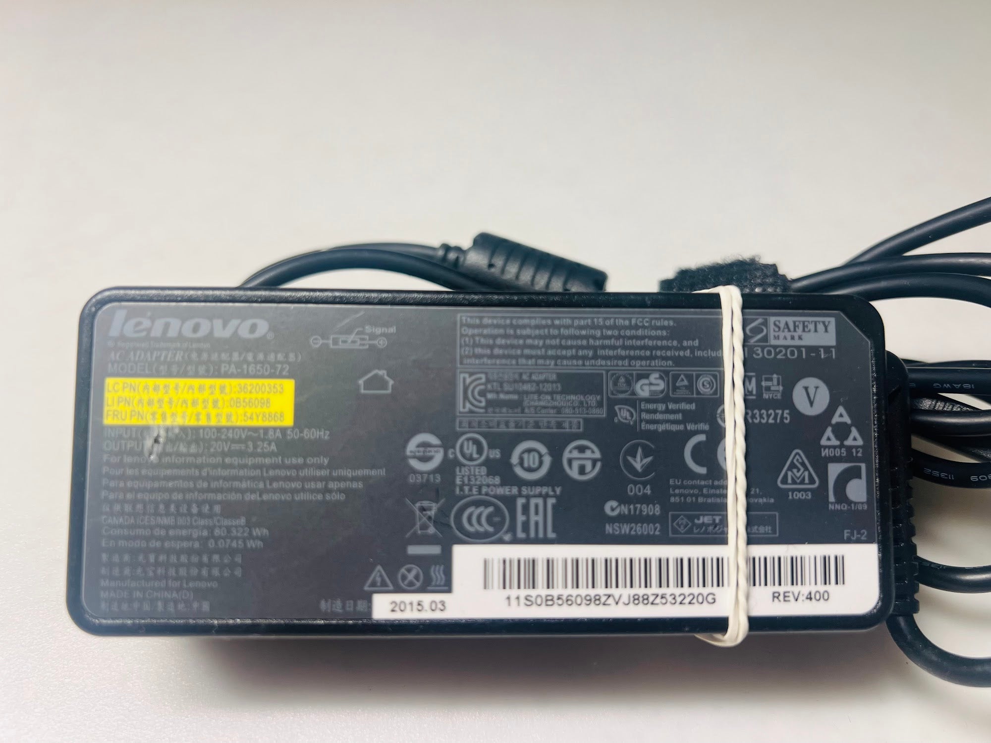 Lenovo PA-1650-72 Adapter - 0B56098 20V 3.25A 65W