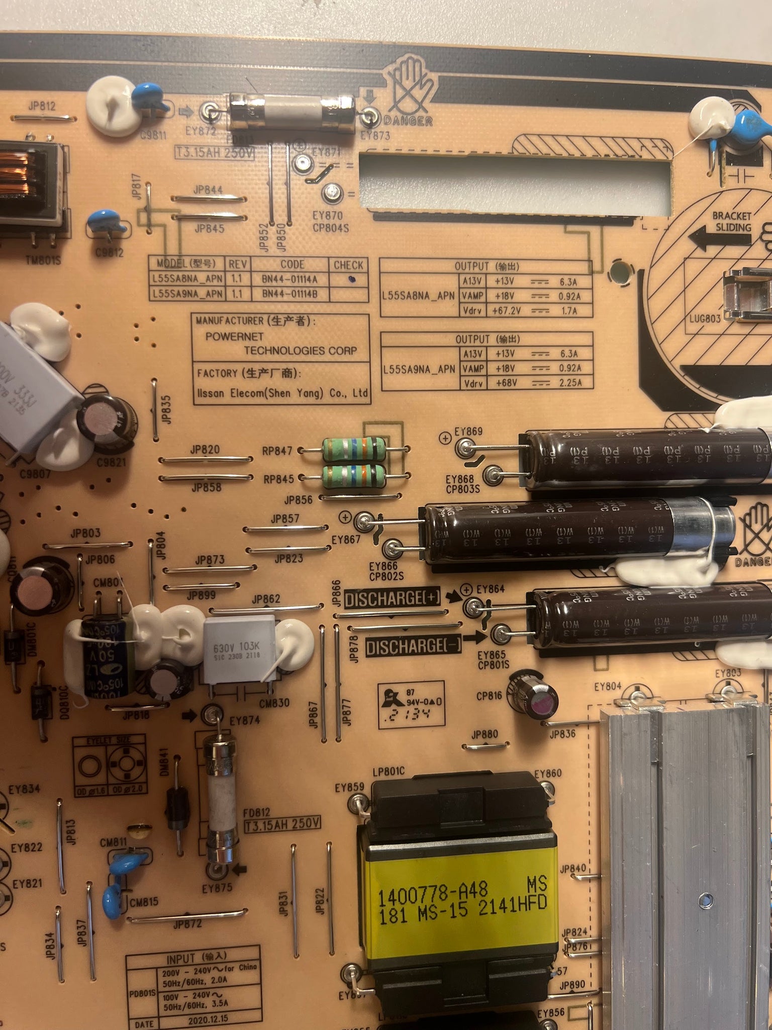 BN44-01114A power supply for Samsung QE55QN85AAT