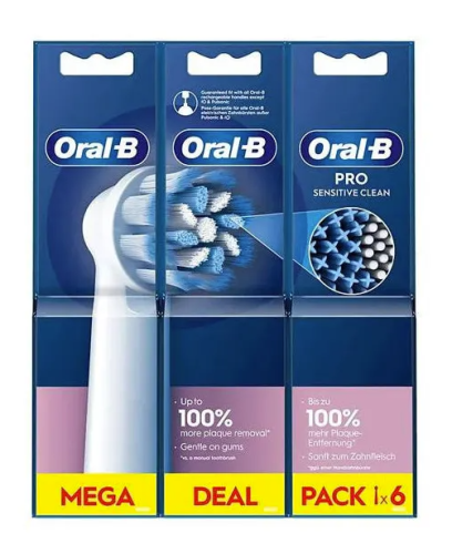 Oral-B Pro Sensitive Clean Toothbrush heads, White