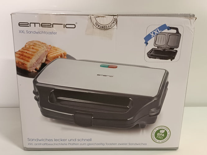 Ecost Customer Return, Emerio XXL sandwich toaster suitable for all toast sizes, BPA free, large she