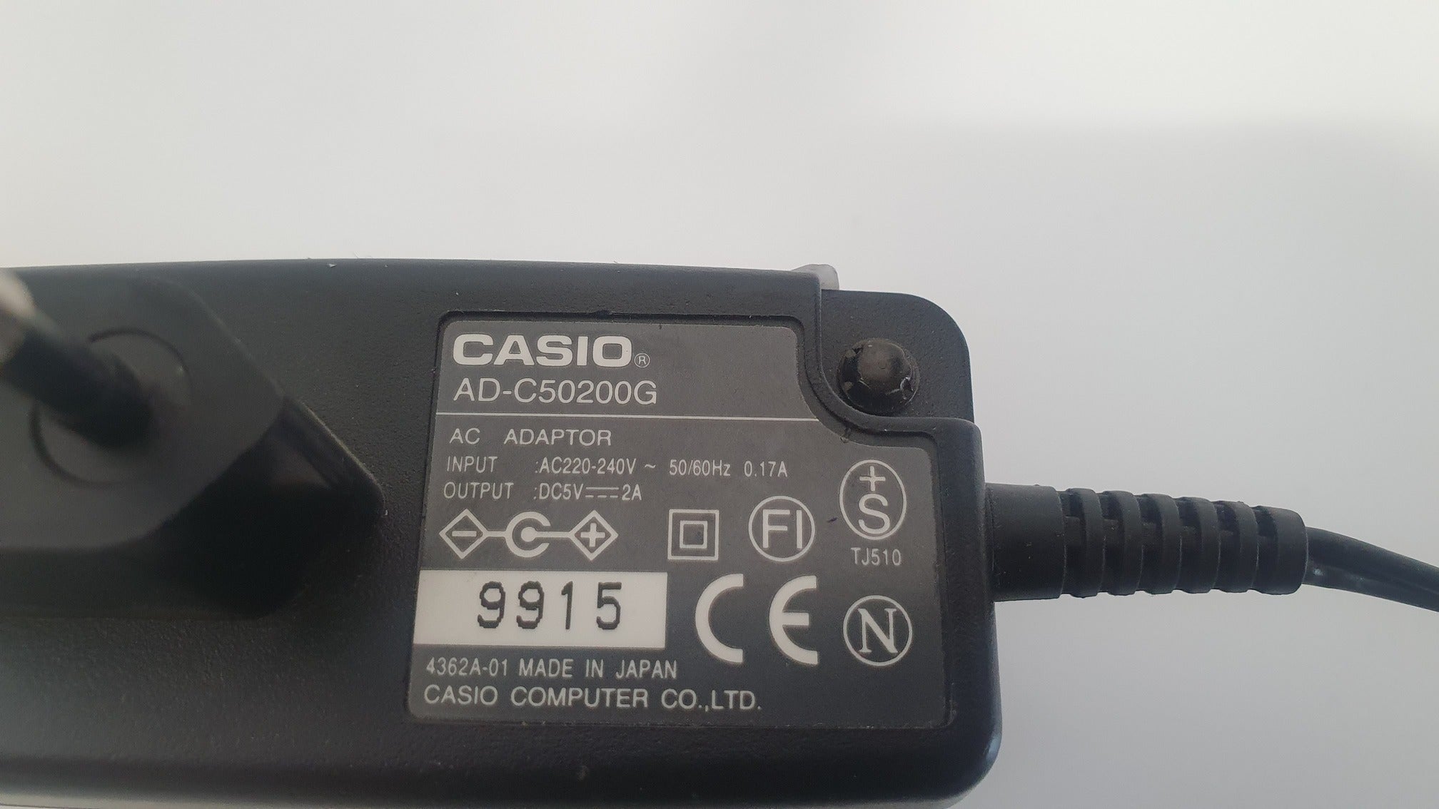 Casio AD‑C50200G 5 V ⎓ 2 A AC Adapter AD‑C50200G