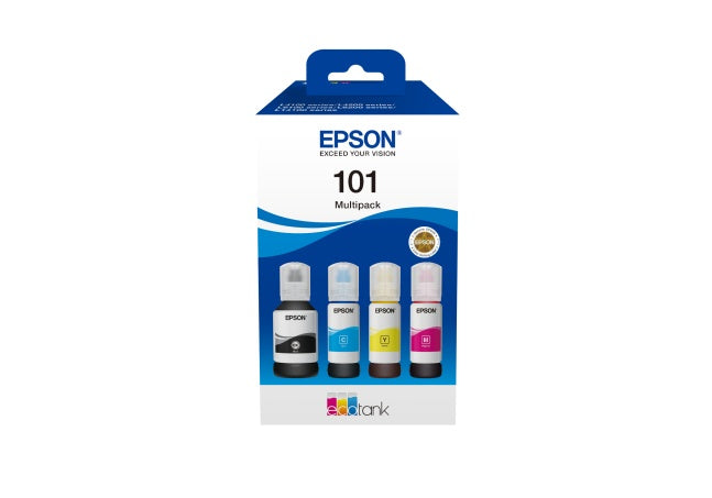 Epson 101 EcoTank (C13T03V64A) Ink Cartridge, Black, Cyan, Magenta, Yellow, Multipack 4 colours