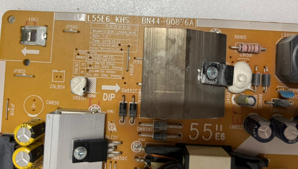 L55E6_KHS BN44-00876A power supply for Samsung UE55MU6475U