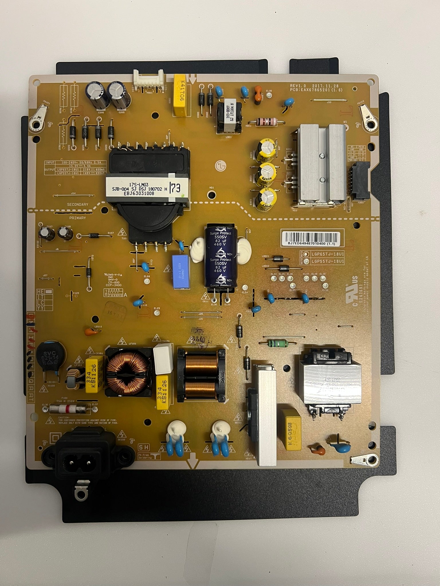 LG 55UK6200PLA Smart TV Power Supply Board - EAX67865201 (1.6)
