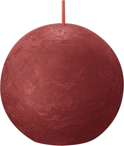 Ecost customer return bolsius  Rustic Ball Candle  Red  7.6 cm  Pack of 6  Unscented Rust