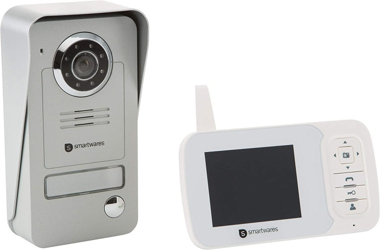 Ecost customer return Smartwares VD38W Wireless Video Door Phone with Night Vision Function and Imag