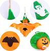 Ecost Qpout Halloween Party Hanging Decorations, Pack of 6 Hanging Ghost Ornament and Happy Hallowee