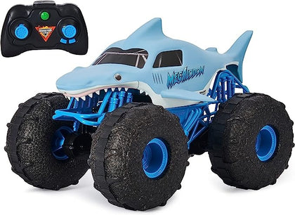 Ecost Customer Return Monster Jam Megalodon Storm, ferngesteuertes Amphibienfahrzeug in Hai-Optik f?