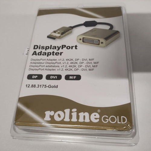 Ecost customer return ROLINE GOLD 4K DPDVI Adaptor Active v1.2 DP ST  DVI BU, Retail Blis