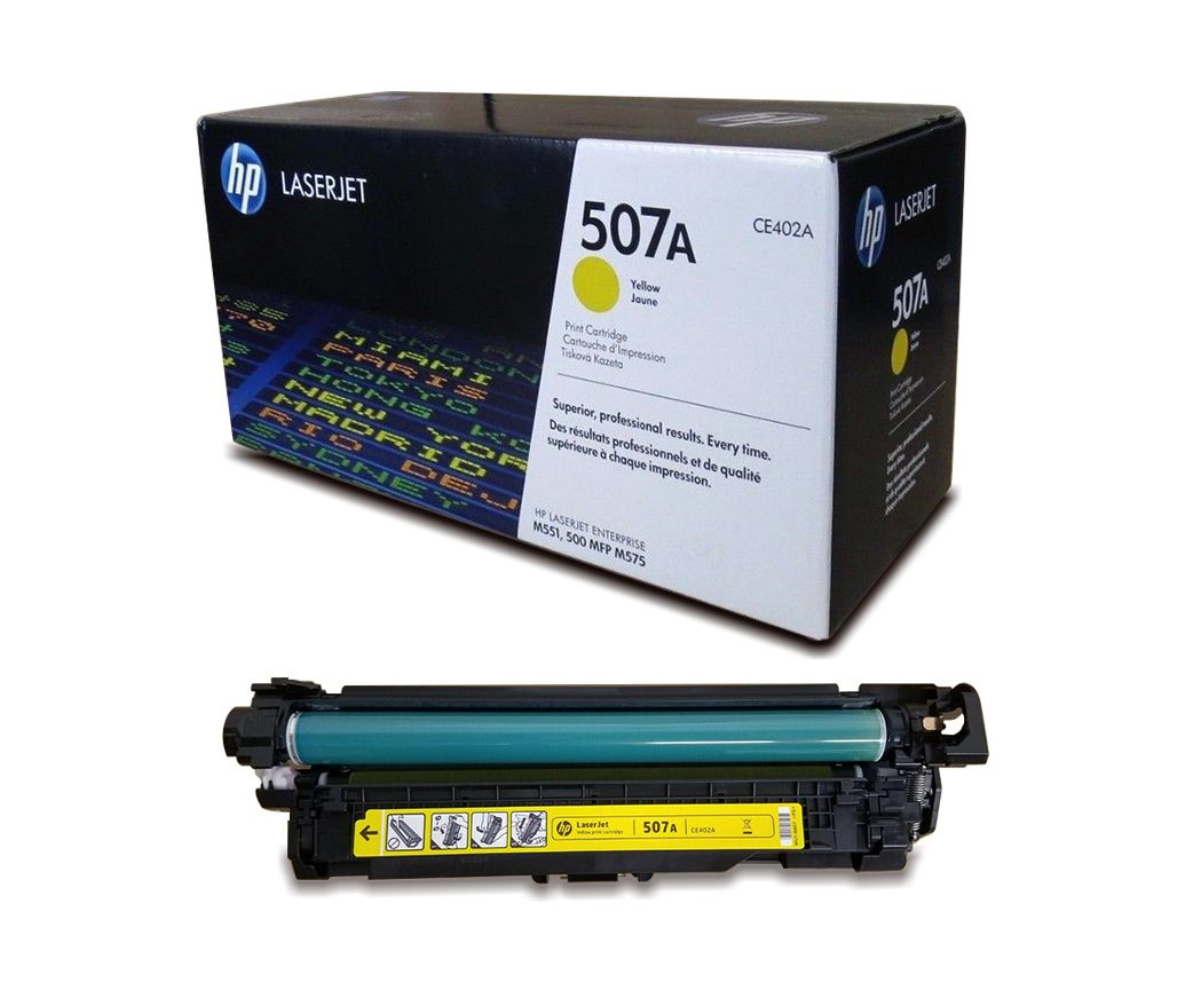 HP 507A Yellow Original LaserJet Toner Cartridge, CE402A