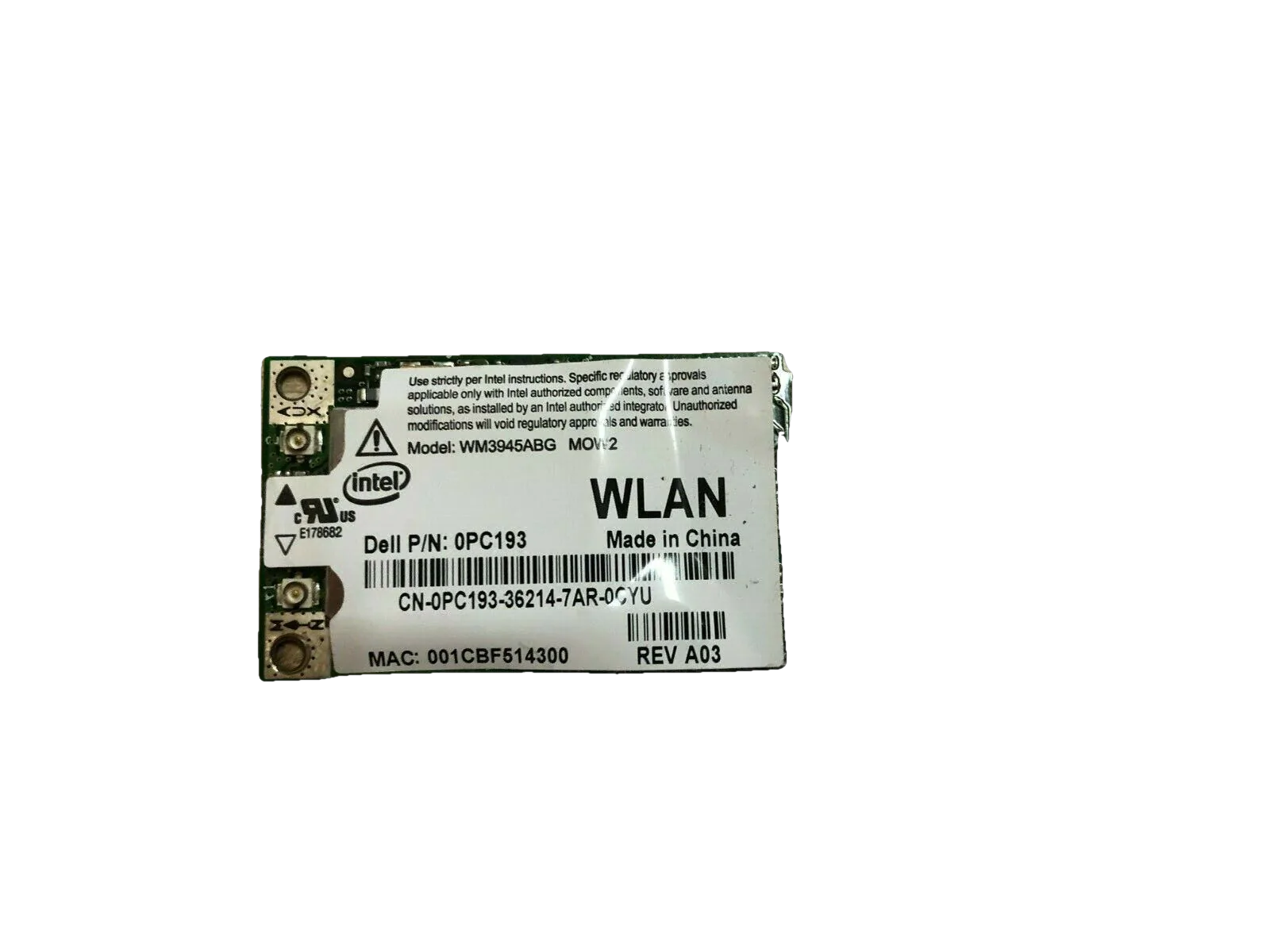 0PC193 wifi card for Dell XPS PP25L / Dell XPS M1530 / DELL VOSTRO 1500
