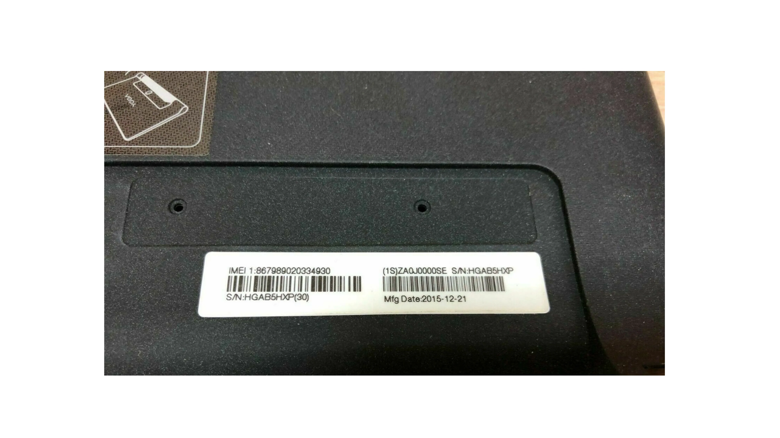 Back cover from Lenovo YOGA Tab 3 10