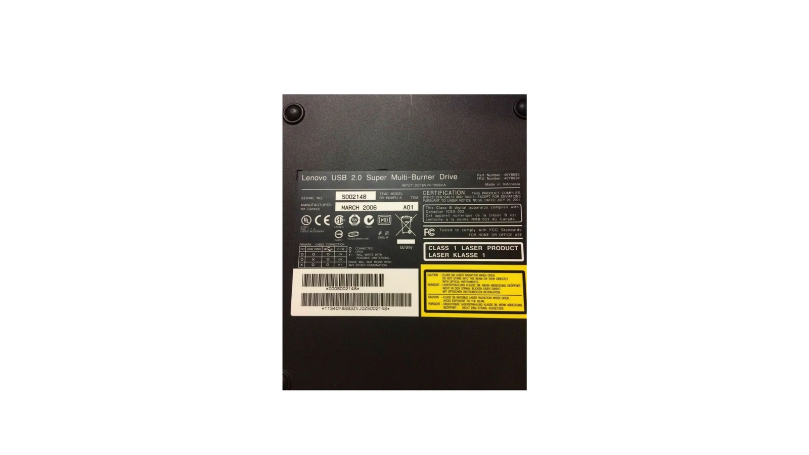 Lenovo USB 2.0 Super Multi - Burner Drive DV-W28PU-A