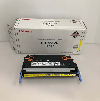 Original Canon C-EXV 26 yellow toner cartridge - open box