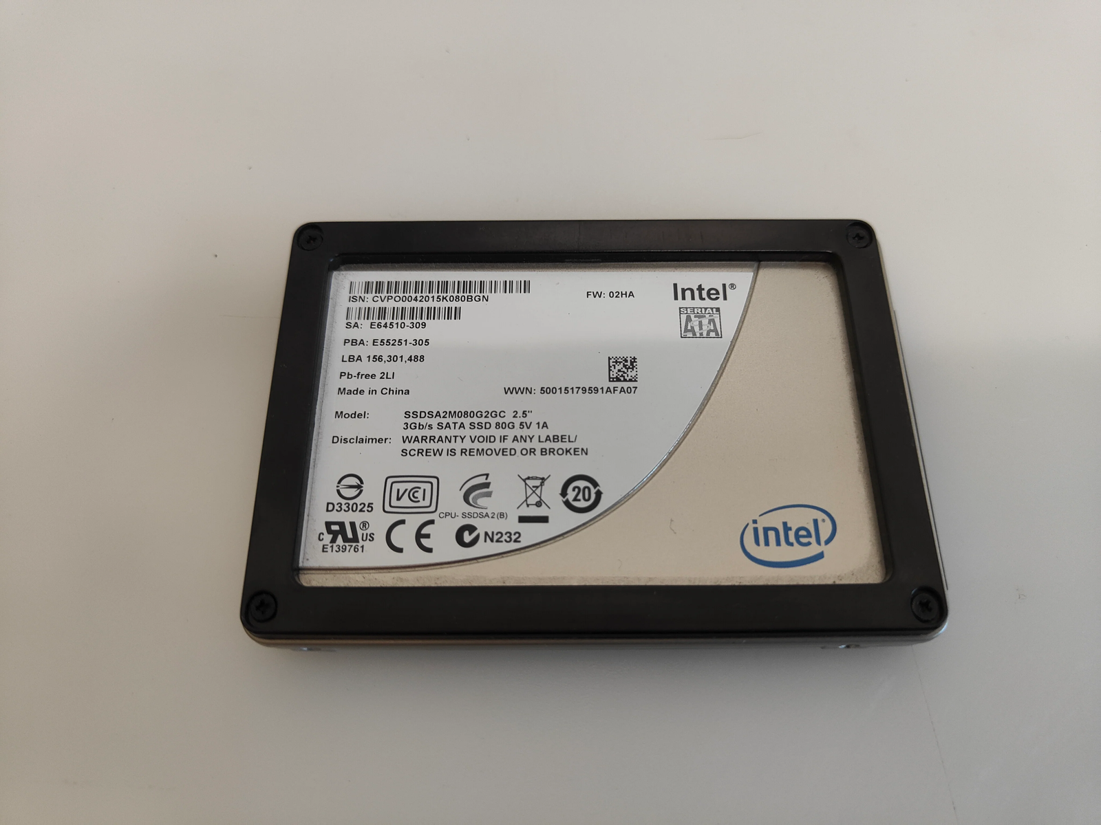 ASUS G750J (H-T4059H) - SSD INTEL SSDSA2M080G2GC 2.5