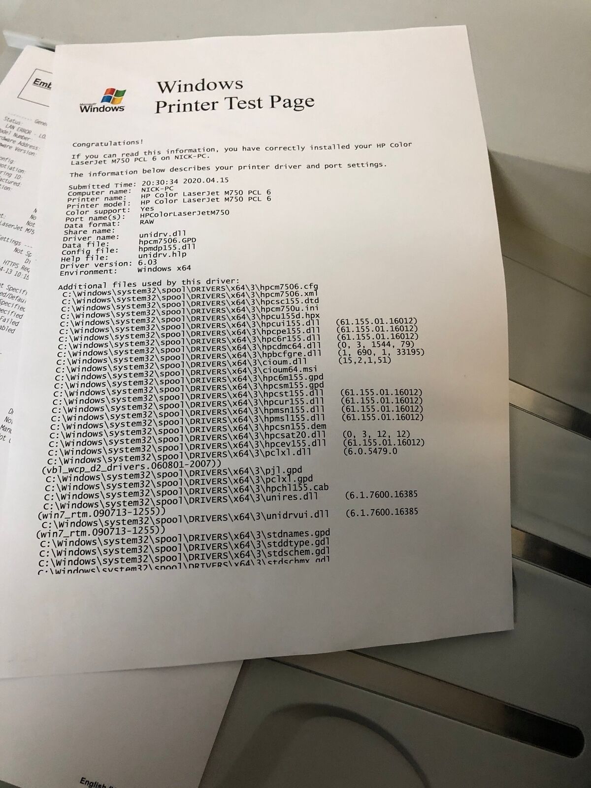 HP color laserjet M750DN printer counter 48K copies