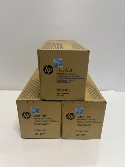 HP W9060MC W9062MC Original Toner Cartridge Lot Yellow & Black