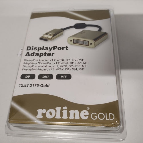 Ecost customer return ROLINE GOLD 4K DPDVI Adaptor Active v1.2 DP ST  DVI BU, Retail Blis