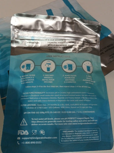 Ecost Customer Return Water Filters and Accessories pH ON-THE-GO Alkaline Water Filter Pouch- Portab
