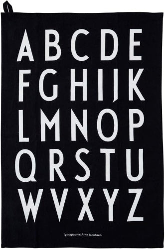 Ecost customer return Design Letters Classic Tea Towel (Black)  100% Cotton, OekoTex Cert