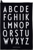 Ecost customer return Design Letters Classic Tea Towel (Black)  100% Cotton, OekoTex Cert